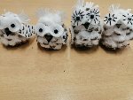 Ledové královny + sněžné sovičky z borových šišek 5.A 2021/22